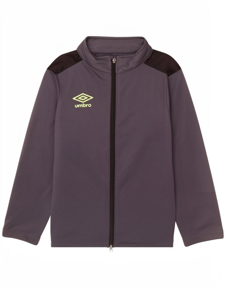 Umbro Boys Tracksuit Top Jacket 11-12 Years Grey Polyester