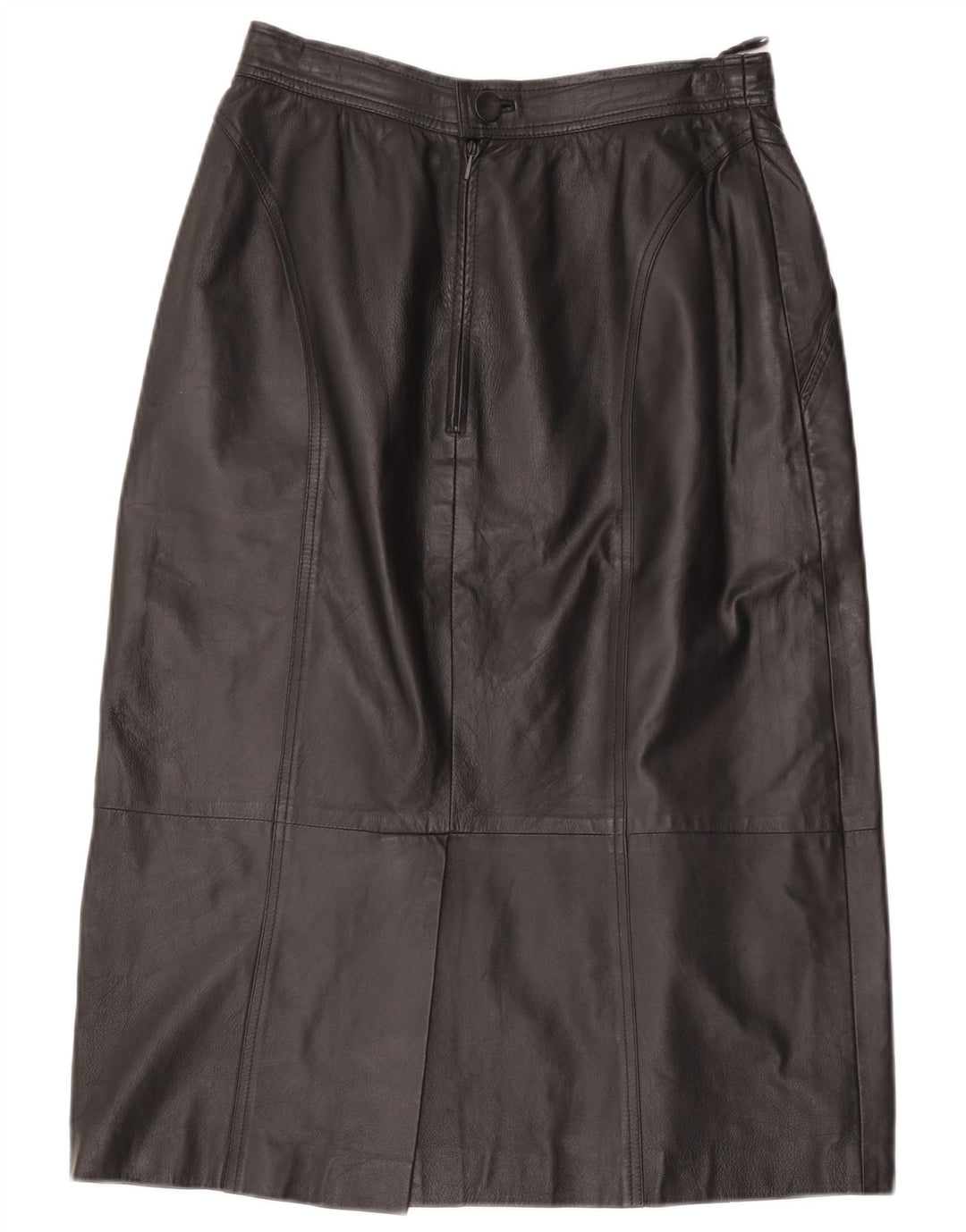 Vintage Womens Leather Skirt W28 Medium Black