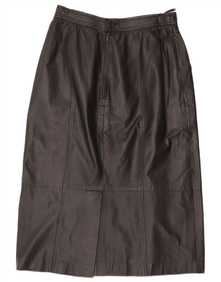 Vintage Womens Leather Skirt W28 Medium Black
