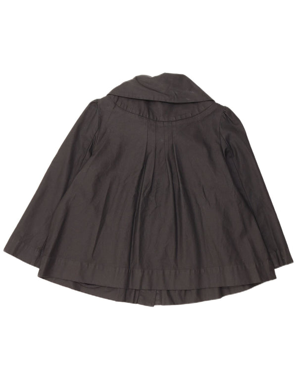 Topshop Womens 3/4 Sleeve Bomber Jacket UK 14 Large  Black Cotton