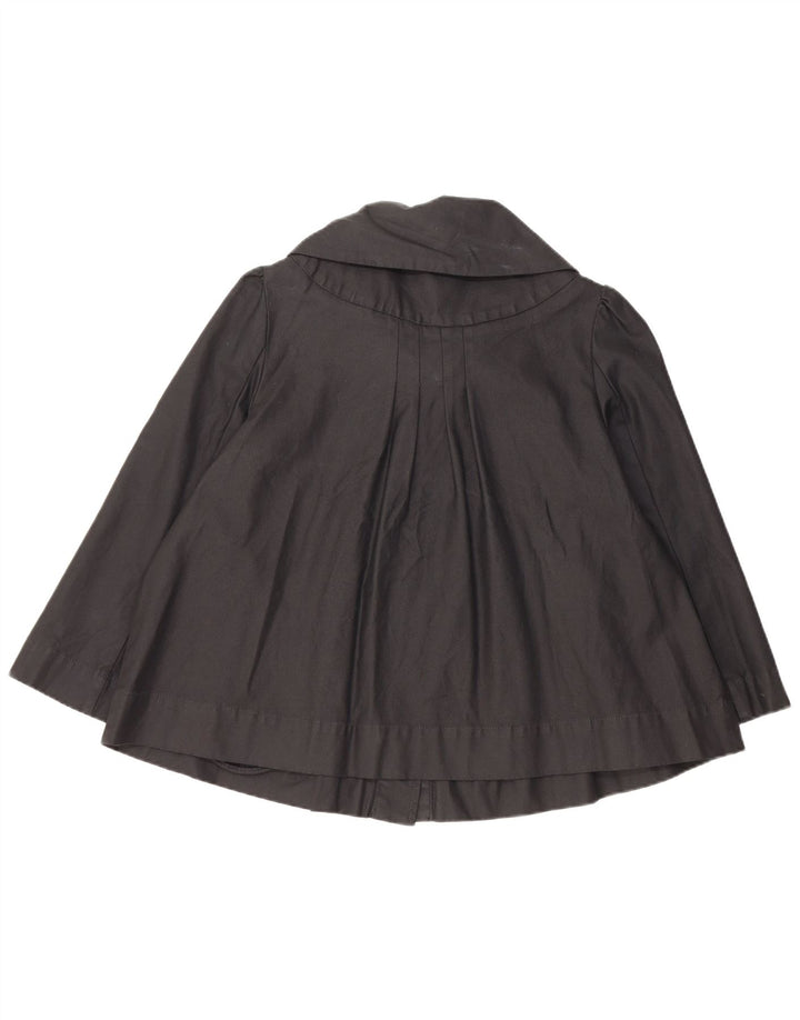 Topshop Womens 3/4 Sleeve Bomber Jacket UK 14 Large  Black Cotton