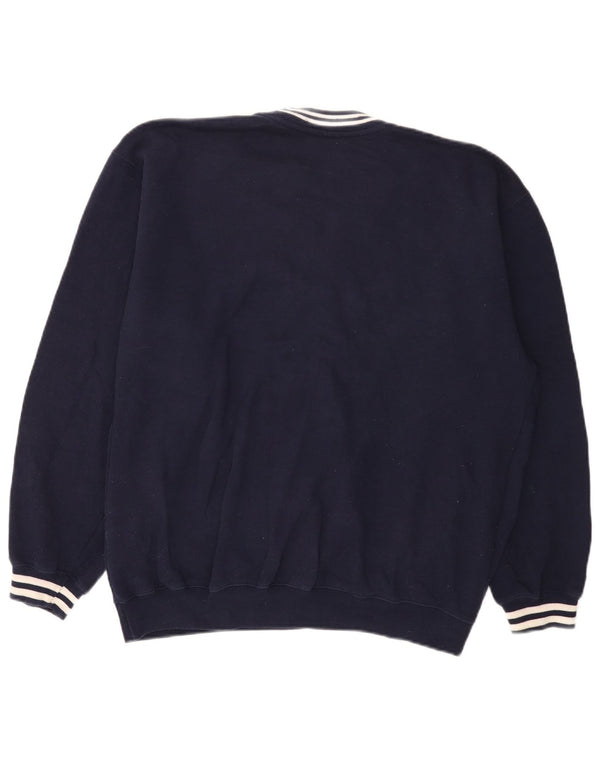 Reebok Mens Graphic Sweatshirt Jumper Medium Navy Blue Polyester