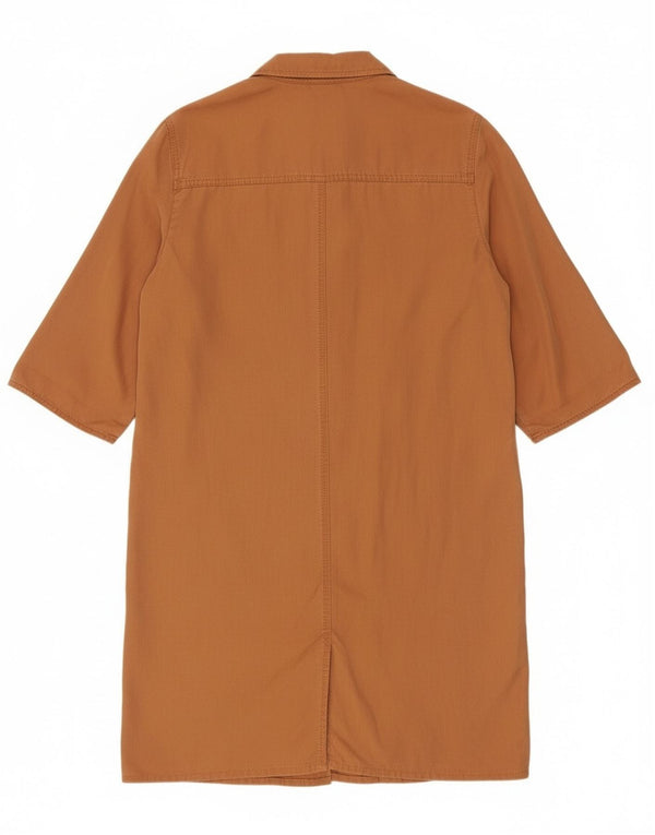 Perte by Krizia Womens 3/4 Sleeve Pullover Shirt Dress UK 12 Medium Brown