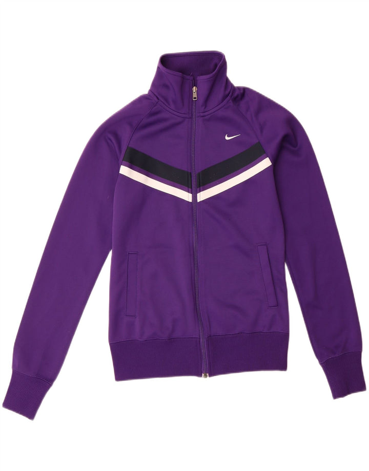 NIKE Womens Tracksuit Top Jacket UK 8/10 Small Purple Polyester Vintage Nike and Second-Hand Nike from Messina Hembry 