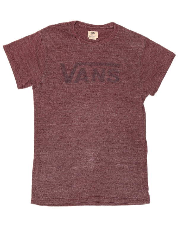 Vans Mens Graphic T-Shirt Top Small Burgundy Flecked