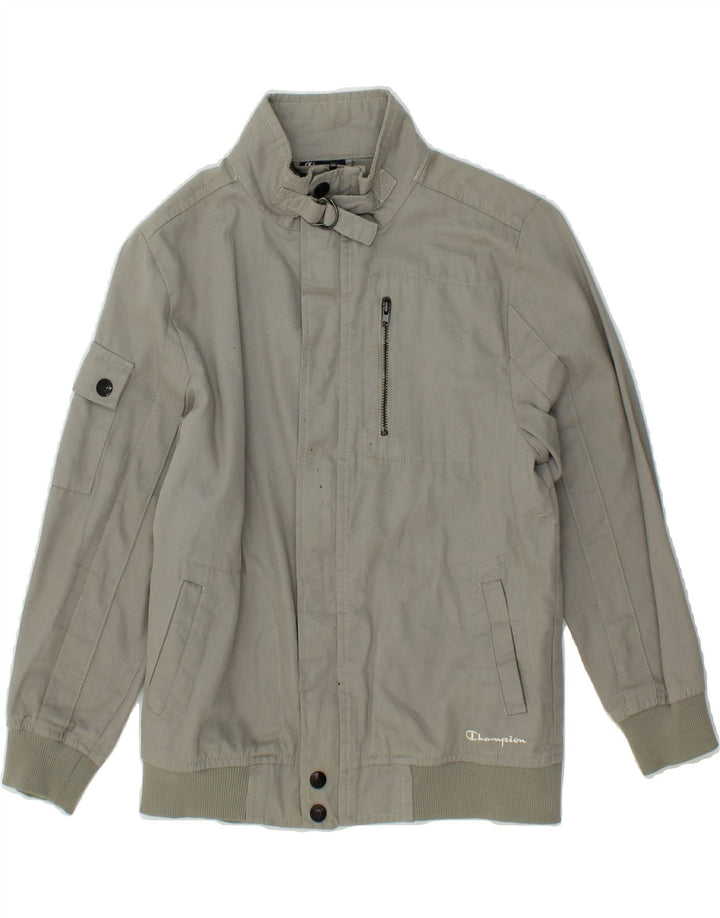 CHAMPION Boys Bomber Jacket 9-10 Years Medium Grey Cotton Vintage Champion and Second-Hand Champion from Messina Hembry 
