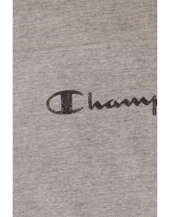 Champion Mens Graphic Top Long Sleeve 2XL Grey Cotton