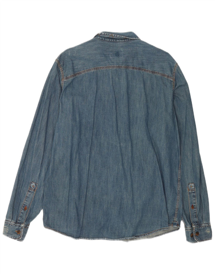 Fat Face Mens Classic Fit Denim Shirt Large Blue Cotton