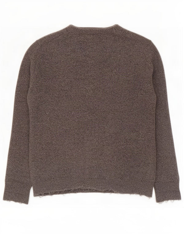 Barbour Mens Crew Neck Jumper Sweater Medium Grey Flecked Wool