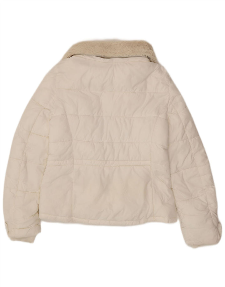 Zara Womens Padded Jacket UK 6 XS White Polyamide