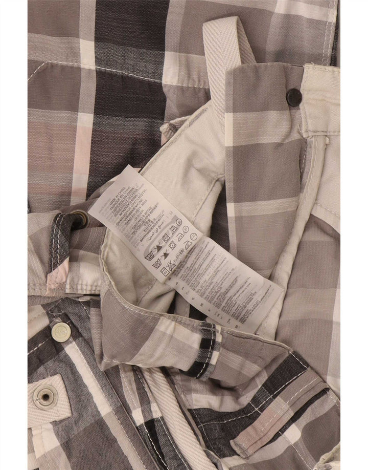 G-Star Mens Graphic Cargo Shorts W31 Medium Grey Check Cotton