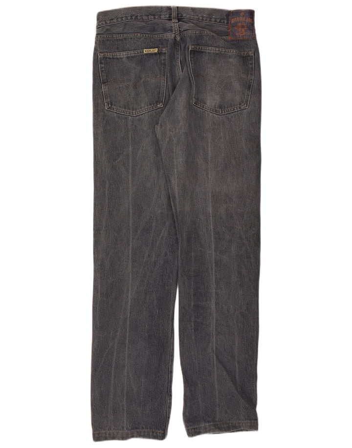 REPLAY Womens High Waist Regular Straight Jeans EU 38 Medium W30 L32 Blue
