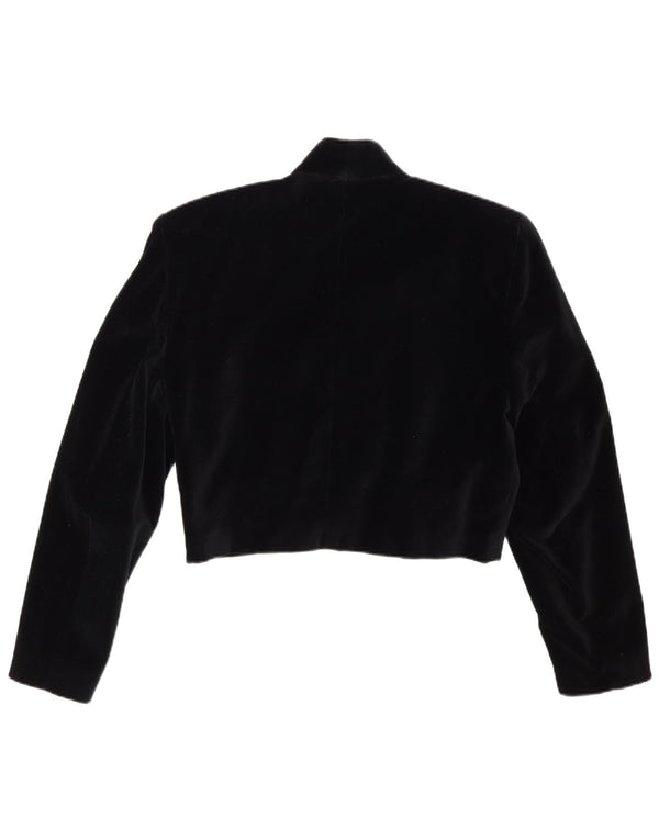 Max Dine Womens Velvet Bolero Jacket IT 44 Medium Black Cotton