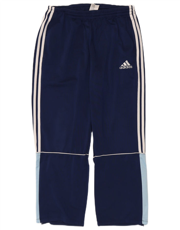 ADIDAS Mens Full Tracksuit UK 40/42 Medium Navy Blue Colourblock Polyester