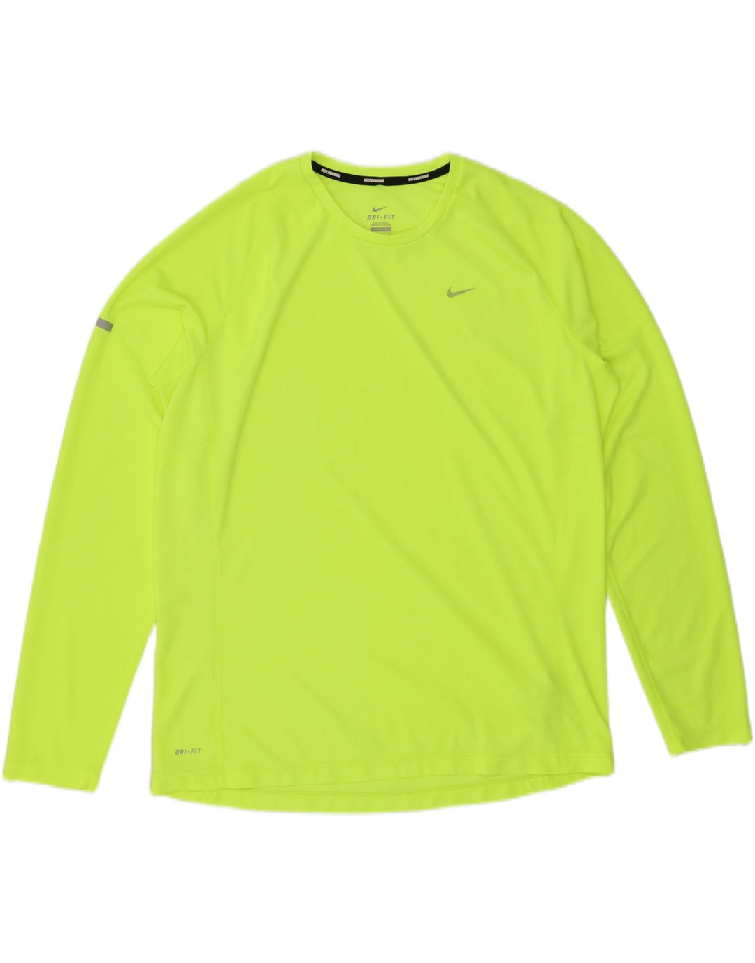NIKE Mens Dri Fit Top Long Sleeve XL Green Polyester