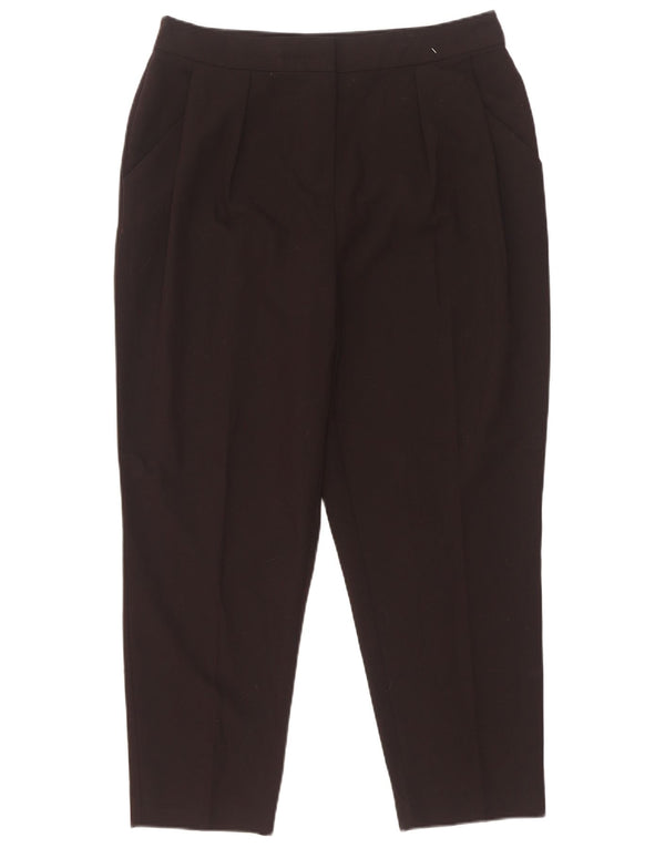 Topshop Womens High Waist Pegged Cropped Trousers UK 14 Large W30 L25 Black