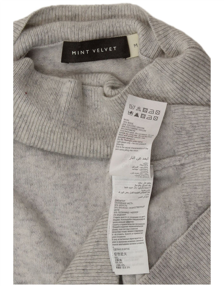 MINT VELVET Womens Turtle Neck Jumper Sweater UK 14 Medium Grey Flecked