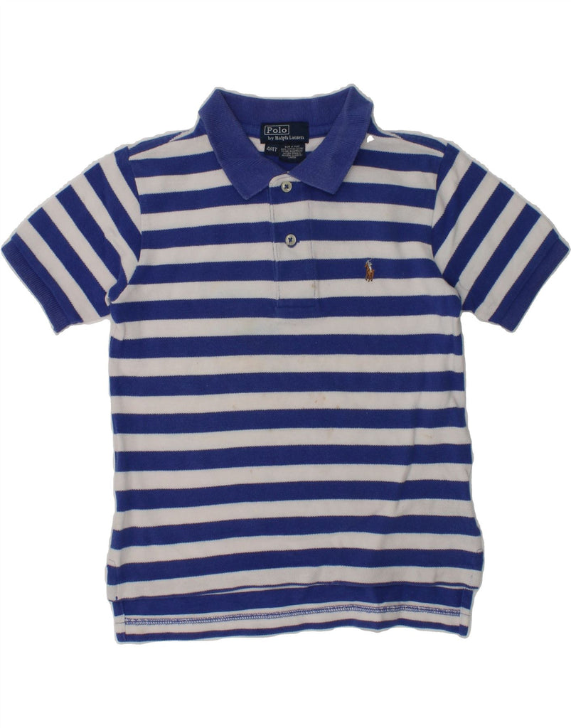 POLO RALPH LAUREN Boys Polo Shirt 3-4 Years Blue Striped Cotton | Vintage Polo Ralph Lauren | Thrift | Second-Hand Polo Ralph Lauren | Used Clothing | Messina Hembry 