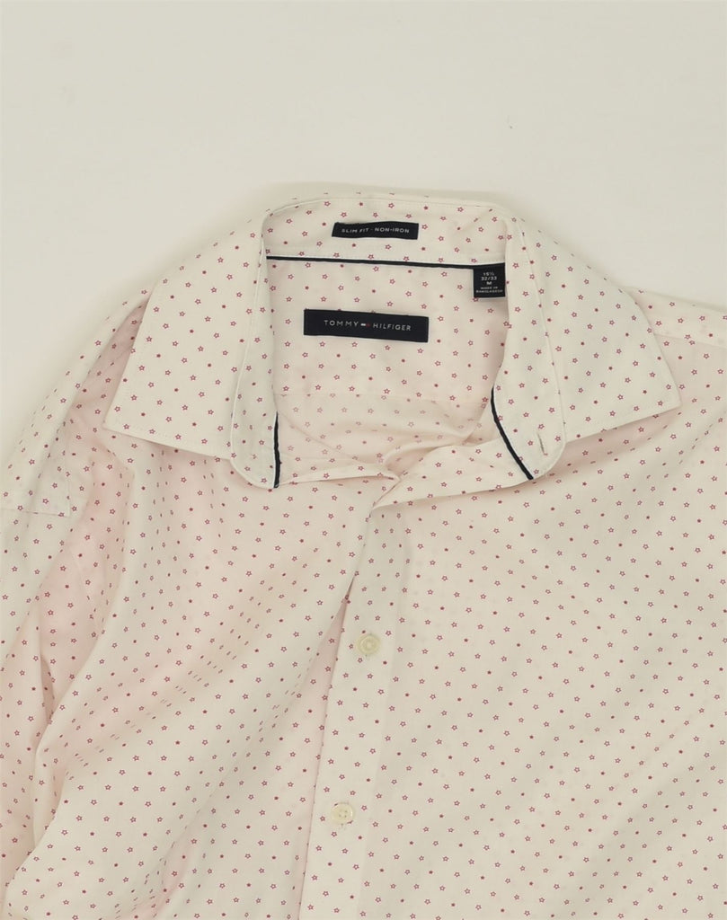 TOMMY HILFIGER Mens NON - IRON Slim Fit Shirt Size 15 1/2 Medium Pink | Vintage Tommy Hilfiger | Thrift | Second-Hand Tommy Hilfiger | Used Clothing | Messina Hembry 