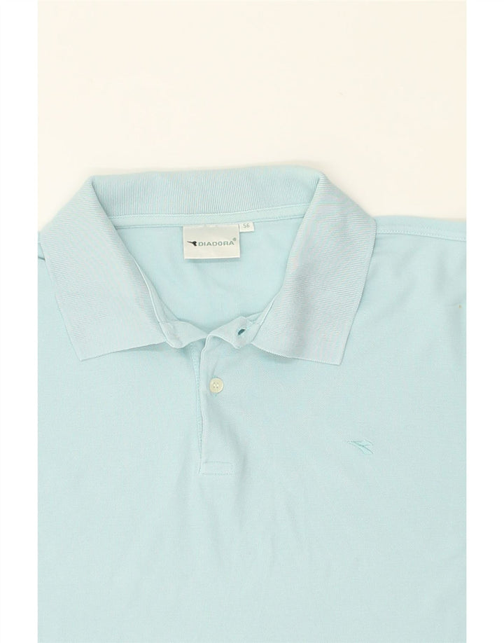 DIADORA Mens Polo Shirt IT 56 XL Blue Cotton | Vintage Diadora | Thrift | Second-Hand Diadora | Used Clothing | Messina Hembry 