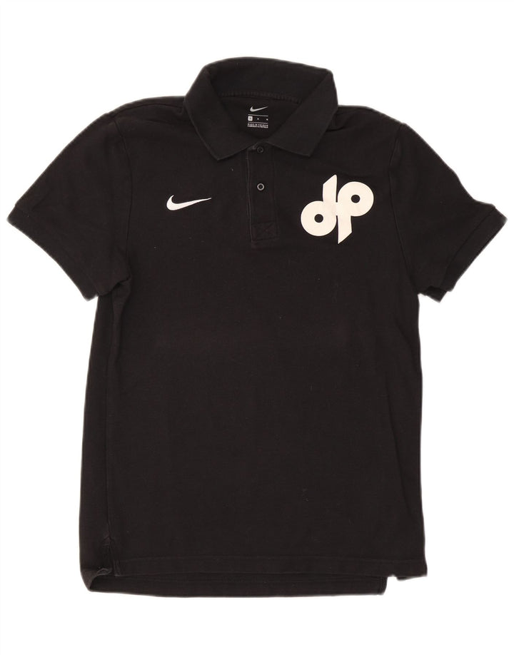 Nike Mens Graphic Polo Shirt Medium Black Cotton
