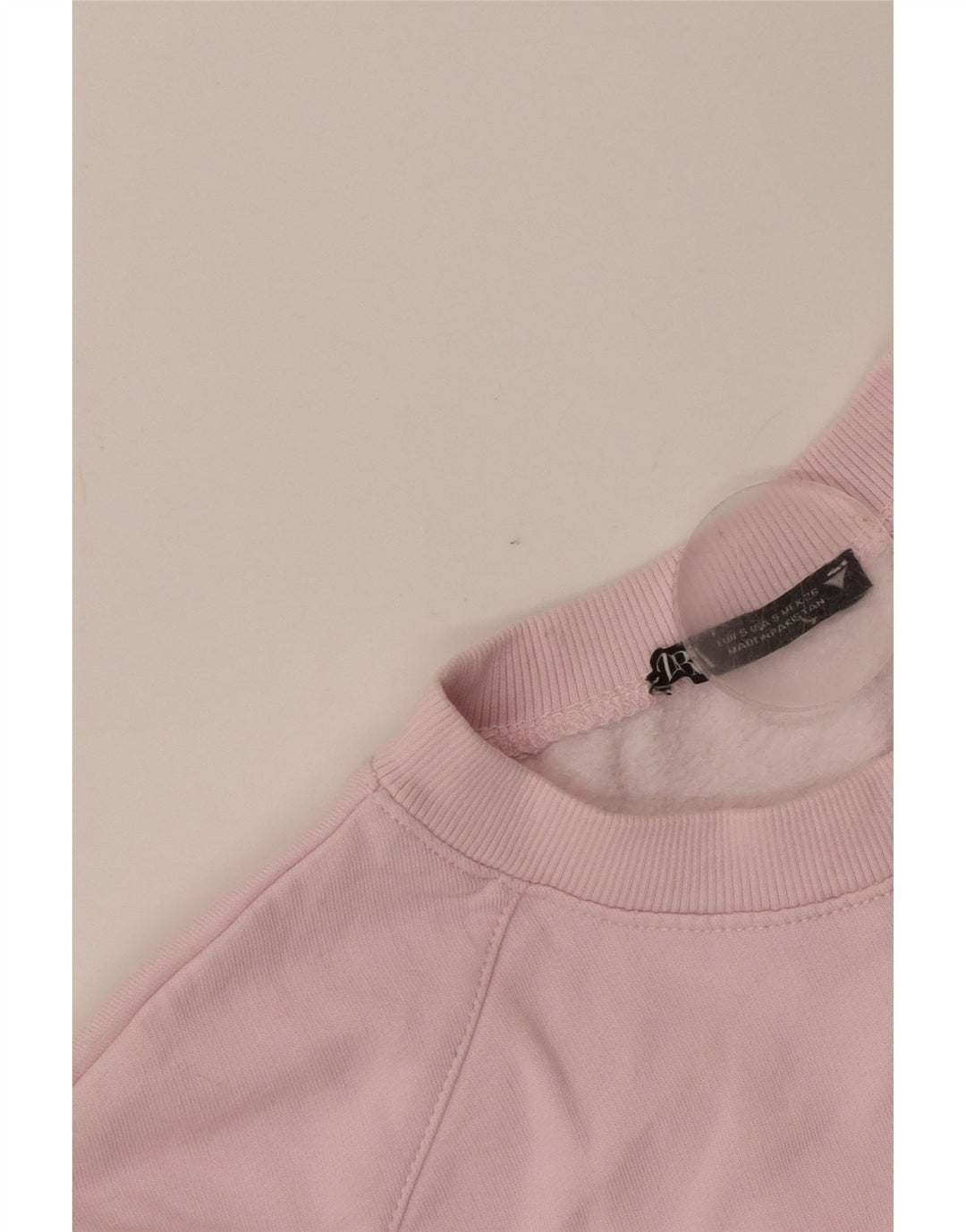Zara Womens Oversized Crop 3/4 Sleeve Sweatshirt Jumper UK 10 Small Pink