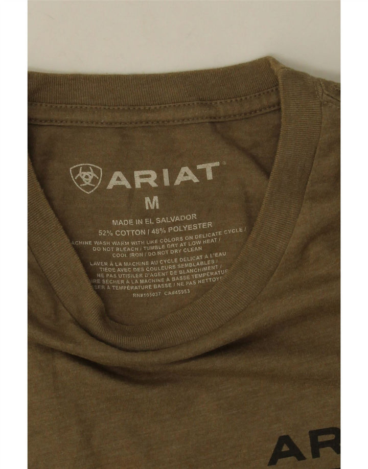 Ariat Mens Graphic T-Shirt Top Medium Khaki Cotton