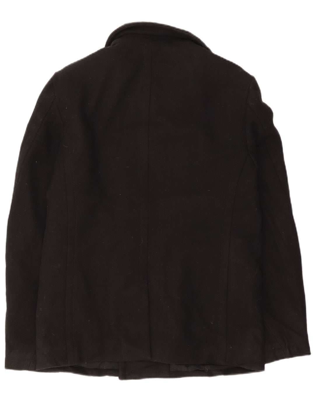 Superdry Mens Pea Coat UK 40 Large Black Wool