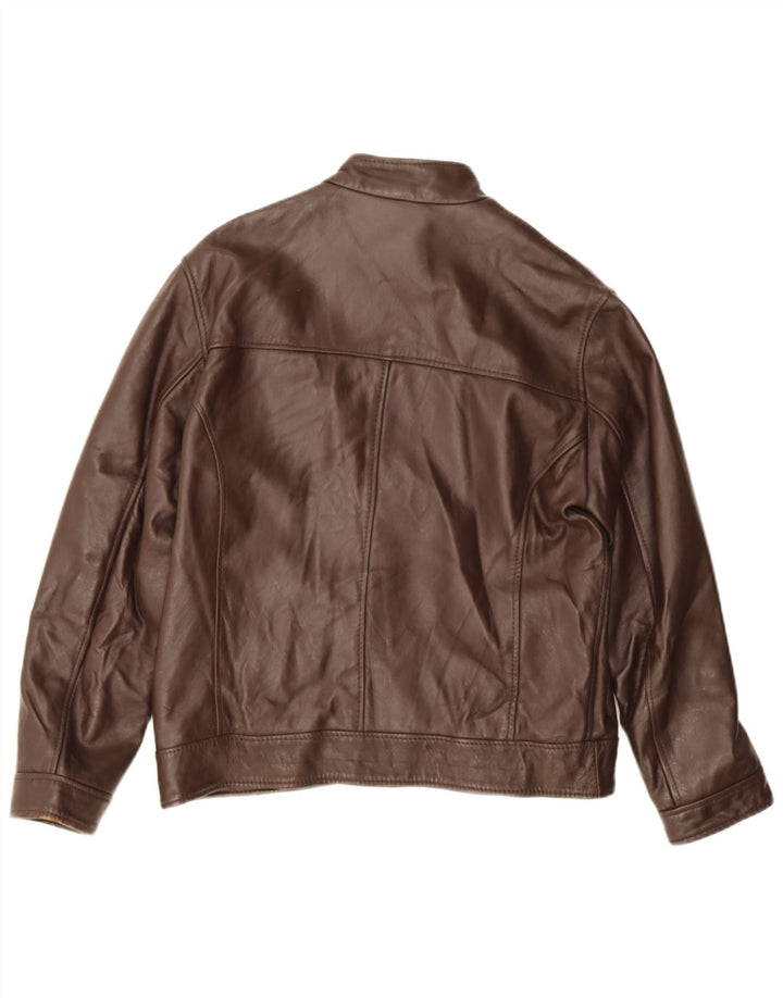 Emanuele Curci  Mens Bomber Leather Jacket UK 40 Large Brown