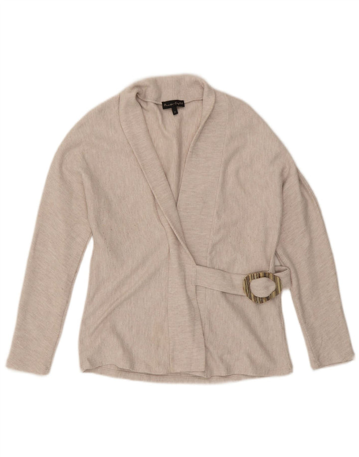Phase Eight Womens Wrap Cardigan Sweater UK 10 Small Beige Polyester