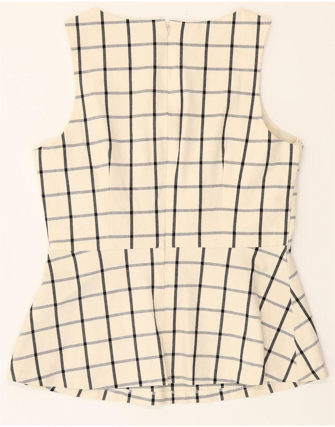 BANANA REPUBLIC Womens Sleeveless Blouse Top US 8 Medium Off White Check Vintage Banana Republic and Second-Hand Banana Republic from Messina Hembry 