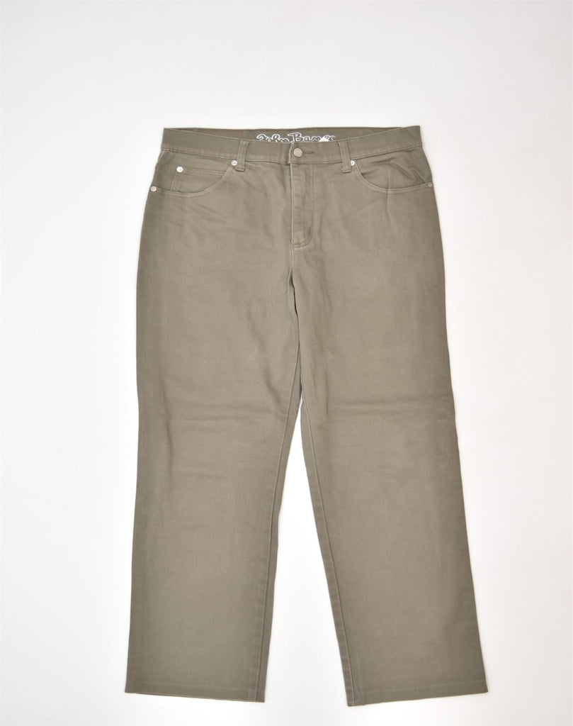 JOHN BANER Mens Tapered Casual Trousers W33 L31 Khaki Cotton | Vintage | Thrift | Second-Hand | Used Clothing | Messina Hembry 