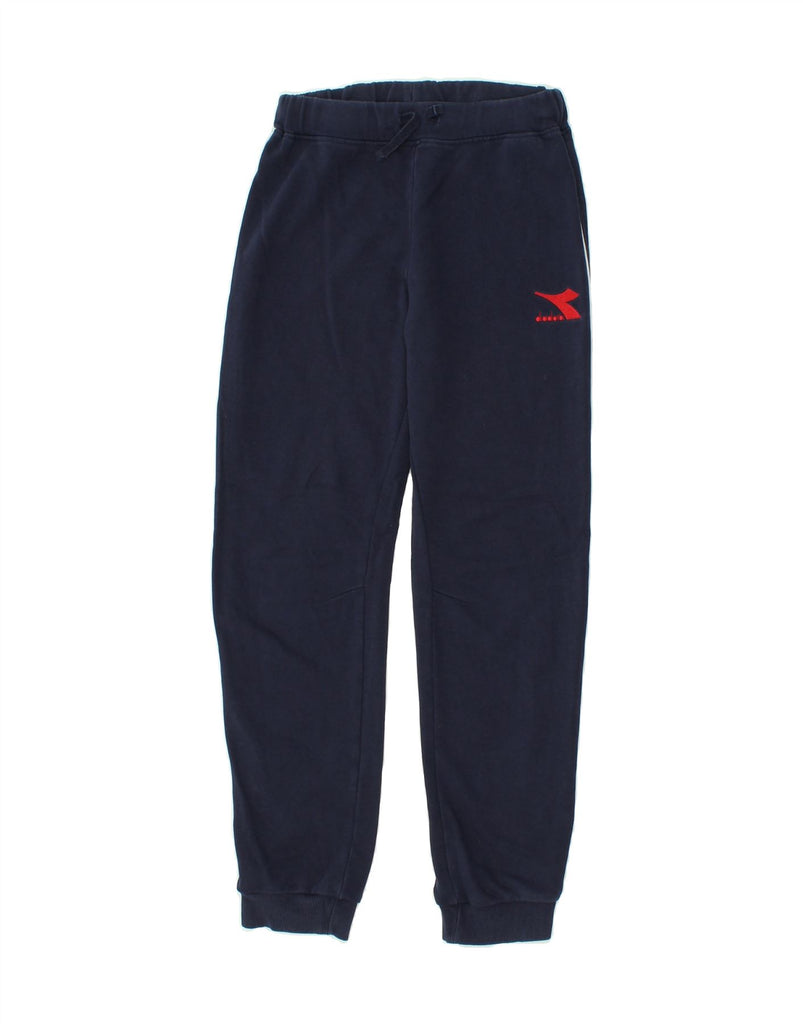 DIADORA Boys Tracksuit Trousers Joggers 11-12 Years XL Navy Blue Cotton | Vintage Diadora | Thrift | Second-Hand Diadora | Used Clothing | Messina Hembry 