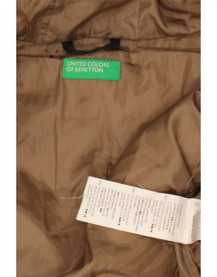 Benetton Womens Hooded Padded Jacket UK 20 2XL Navy Blue Polyester