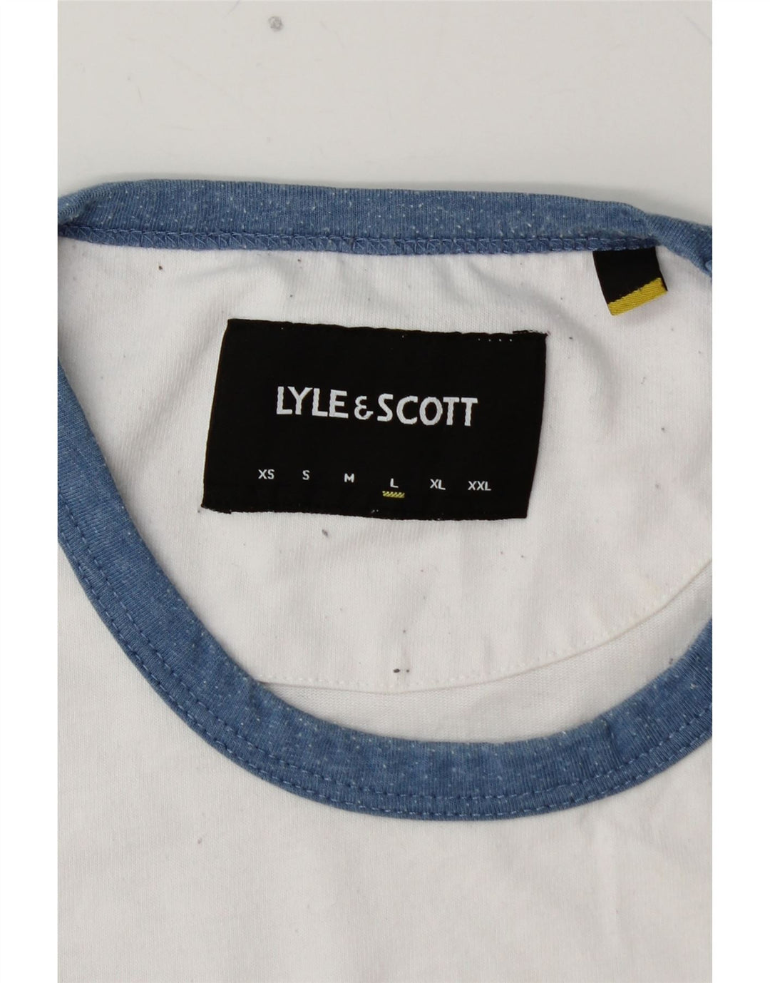 LYLE & SCOTT Mens T-Shirt Top Large White Cotton