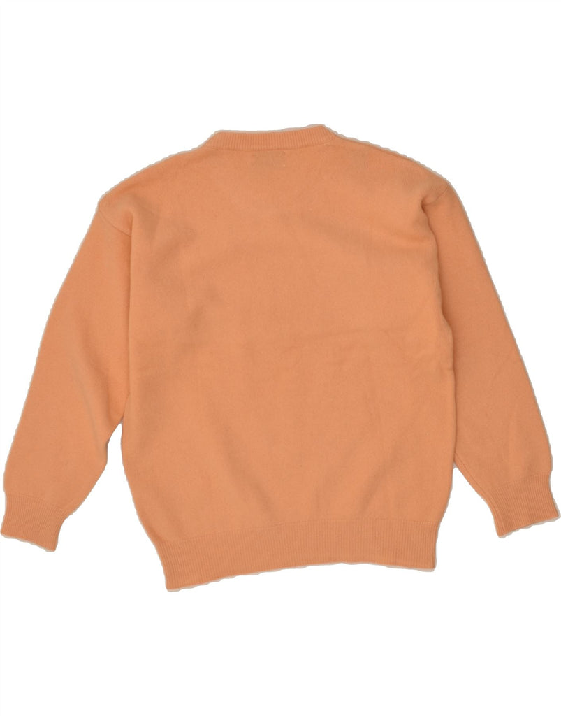 BENETTON Womens Crew Neck Jumper Sweater UK 14 Medium Orange Lambswool | Vintage Benetton | Thrift | Second-Hand Benetton | Used Clothing | Messina Hembry 