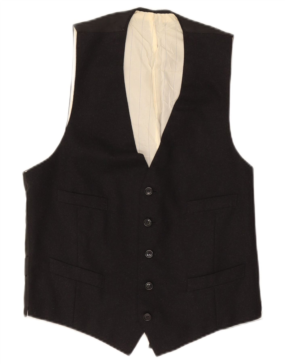 VINTAGE Mens Waistcoat Small Black