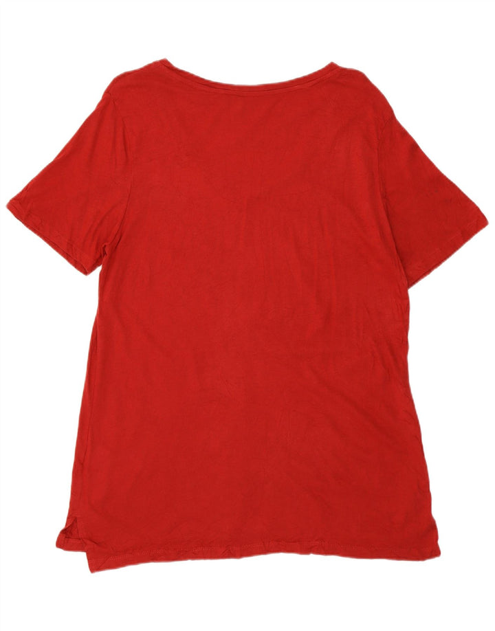 EDDIE BAUER Womens T-Shirt Top UK 16 Large Red