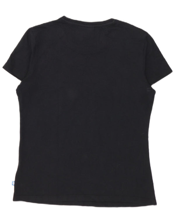 ADIDAS Womens Graphic T-Shirt Top UK 16 Large Black Floral Cotton