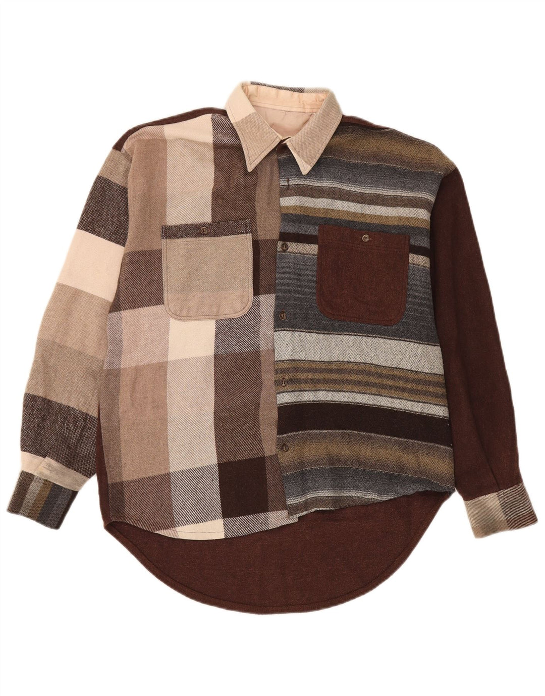 Vintage Mens Flannel Shirt Large Multicoloured Colourblock