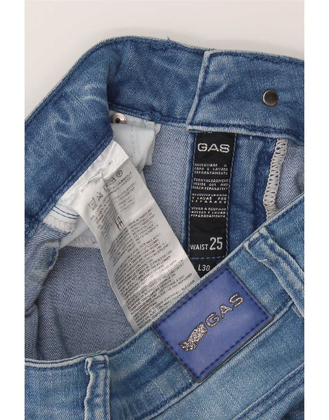 Gas Womens Britty Crop Slim Jeans W25 L23 Blue Cotton