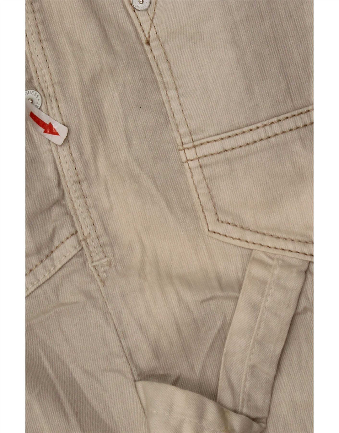 Guess Womens Denim Cargo Skirt W28 Medium Beige Cotton