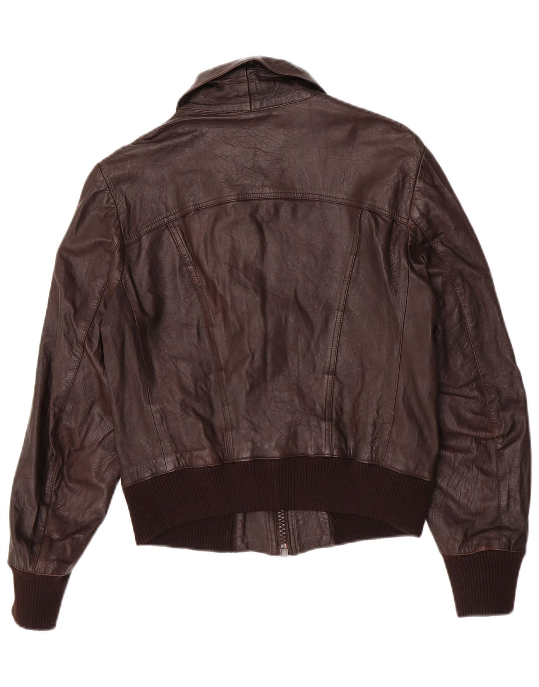 Vintage Mens Bomber Leather Jacket IT 48 Medium Brown Leather