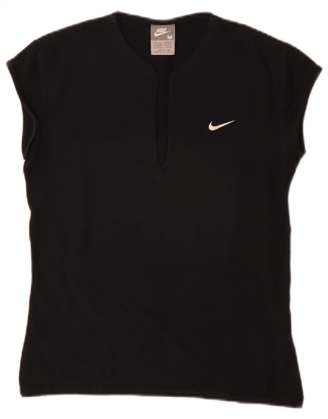 Nike Womens T-Shirt Top UK 10/12 Medium Black Cotton