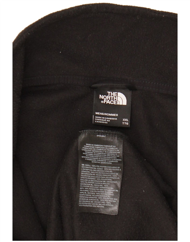 The North Face Mens Zip Neck Fleece Jumper 2XL Black Polyester