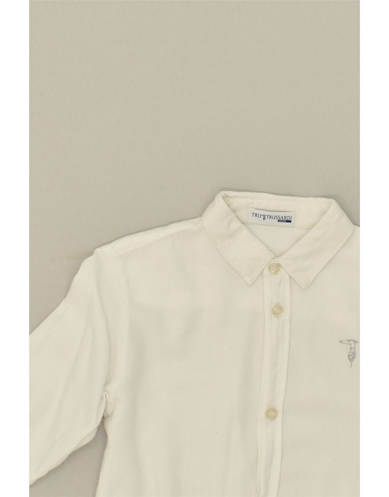 TRUSSARDI JUNIOR Boys Shirt 4-5 Years White Cotton | Vintage Trussardi Junior | Thrift | Second-Hand Trussardi Junior | Used Clothing | Messina Hembry 