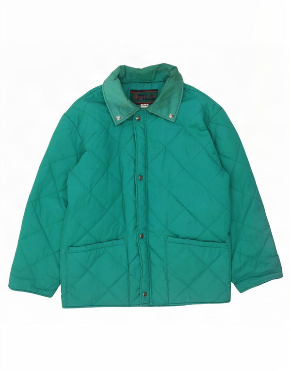 Fila Mens Quilted Jacket IT 50 Large Turquoise Polyester