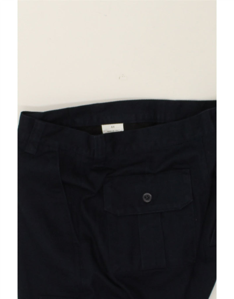 SISLEY Womens High Waist Cargo Trousers IT 44 Medium W27 L29 Navy Blue | Vintage Sisley | Thrift | Second-Hand Sisley | Used Clothing | Messina Hembry 