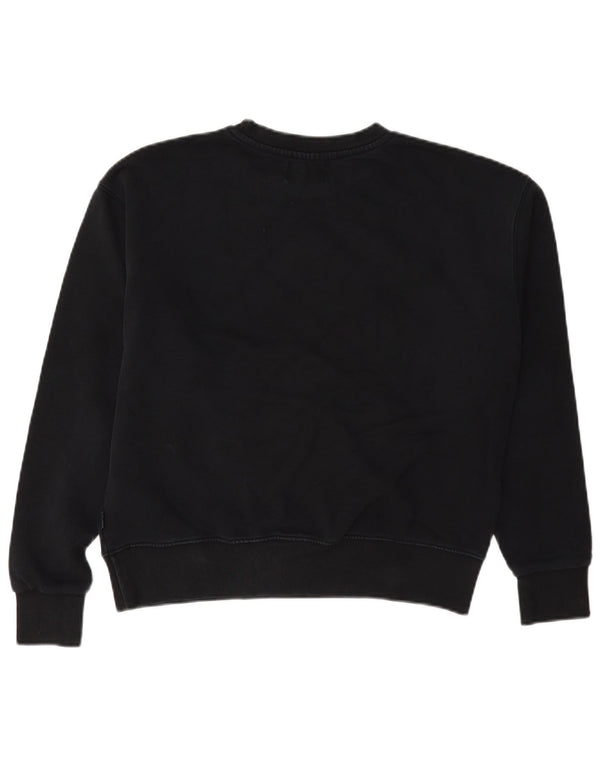 Converse Womens Oversized Sweatshirt Jumper UK 6 XS Black Cotton