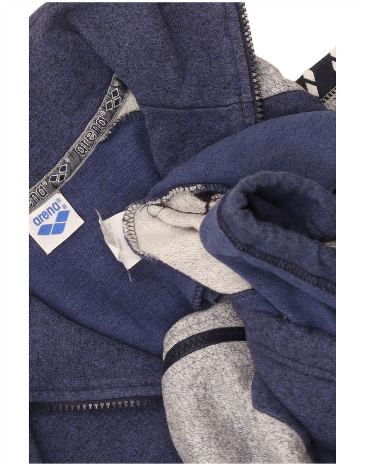 Arena Mens Graphic Tracksuit Top Jacket Small Navy Blue Colourblock Cotton